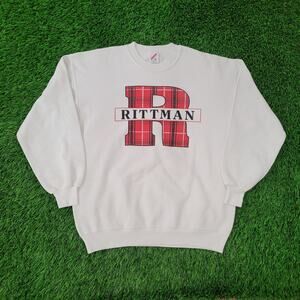 Vintage 80s Rittman Sweatshirt Womens XL 22x26 White Ohio